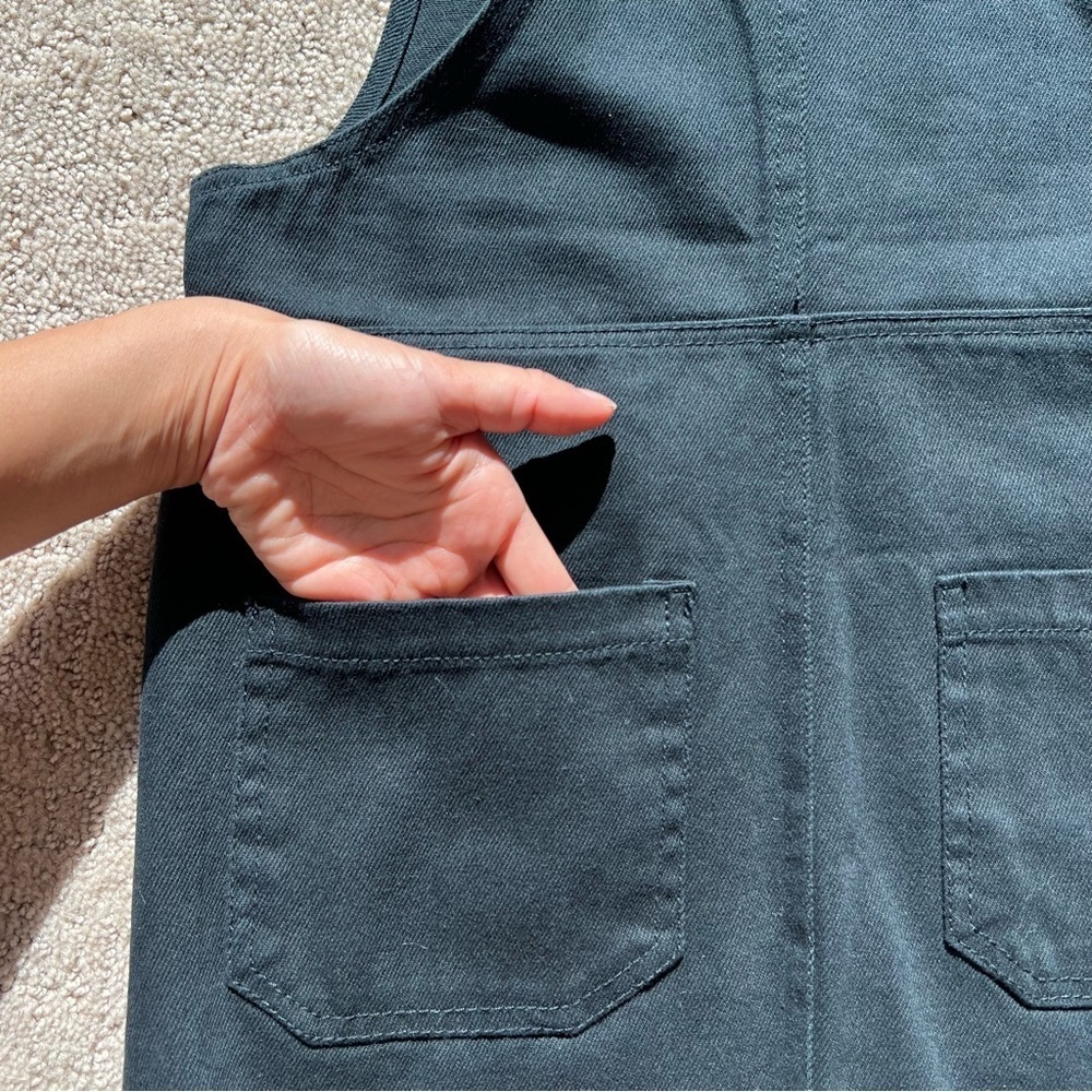 Pull&Bear Black Denim Overall Dress - Picture 10 of 14
